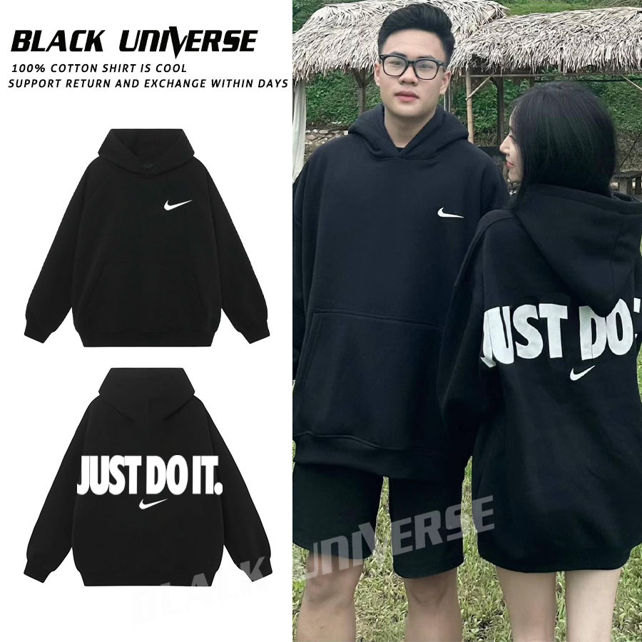 Áo hoodie Just Do it boy phố local brand nam nữ có mũ dây nỉ bông cao cấp 350gsm nhiều màu đen trắng xám L66 HD191