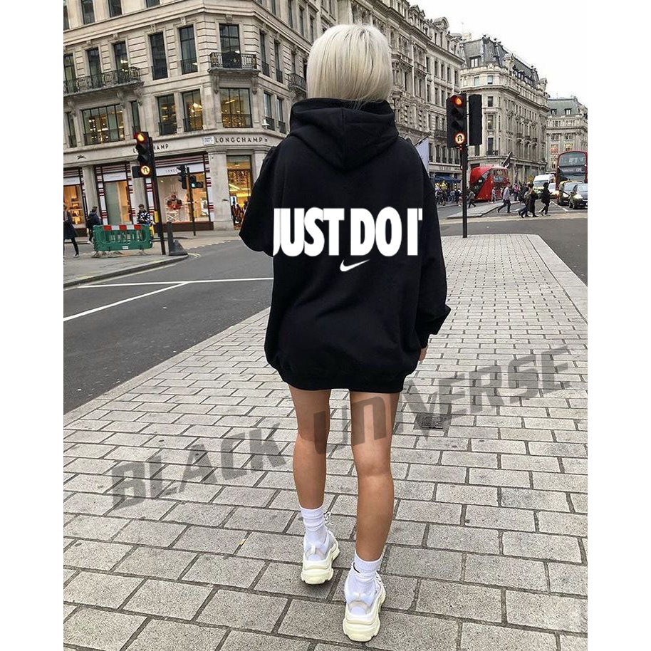 Áo hoodie Just Do it boy phố local brand nam nữ có mũ dây nỉ bông cao cấp 350gsm nhiều màu đen trắng xám L66