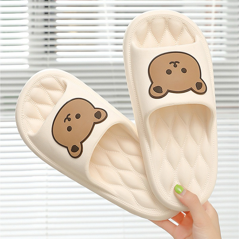 Dép Đi Trong Nhà Nhập Khẩu Quai Ngang Cute Gấu Chống Trượt Họa Tiết Hoạt Hình Dễ Thương Cho Nữ Siêu Hot 2023