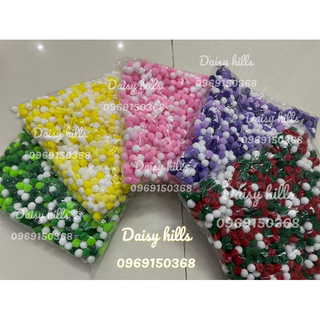 Set pom pom lông xù - quả cầu bông mềm handmade