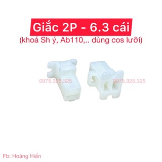 Giắc 2P 6.3 - CÁI - ổ khóa xe honda mâm lữa jack socket terminal Connector housing iiib at27 at23 seido