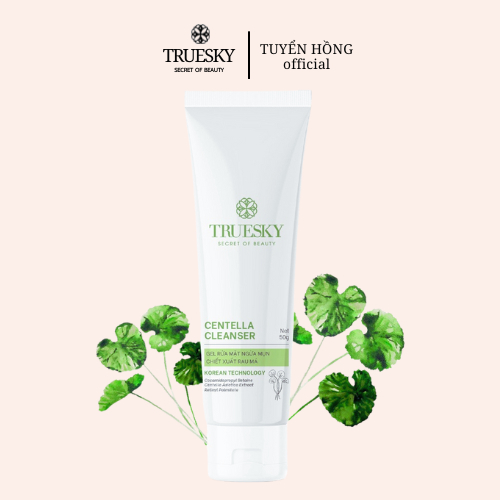 Gel rửa mặt ngăn ngừa mụn Truesky Centella Cleanser chiết xuất rau má 50g