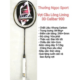 Vợt cầu lông lining khung carbon siêu bền đan lưới sẵn 9-11kg tặng kèm cuốn cán vợt