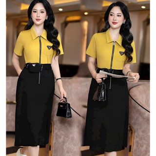 (HÀNG NHẬP - CAO CẤP) VÁY ĐẦM SUÔNG DÀI - KÈM TÚI ĐEO PHONG CÁCH