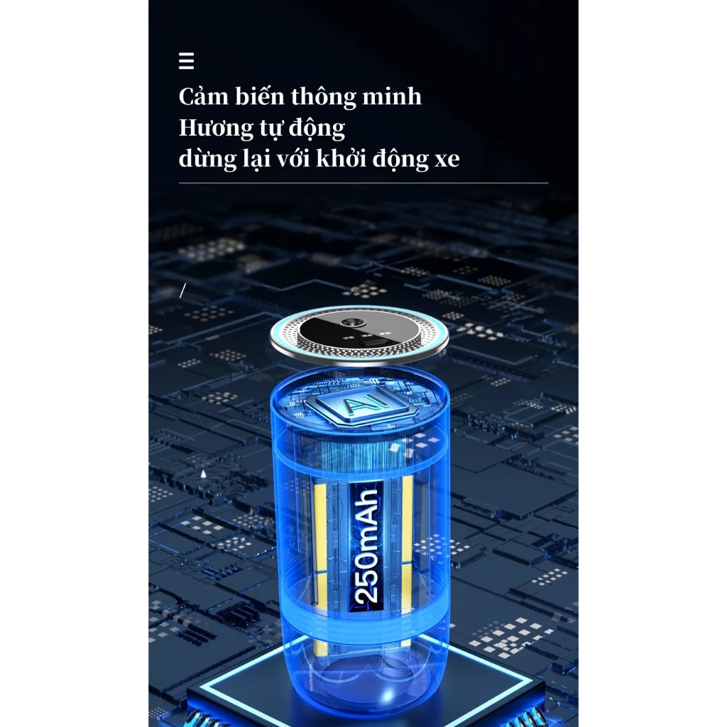 Máy xông tinh dầu trên xe ô tô, có đèn LED hiệu ứng chiếu đèn trần hình sao trời