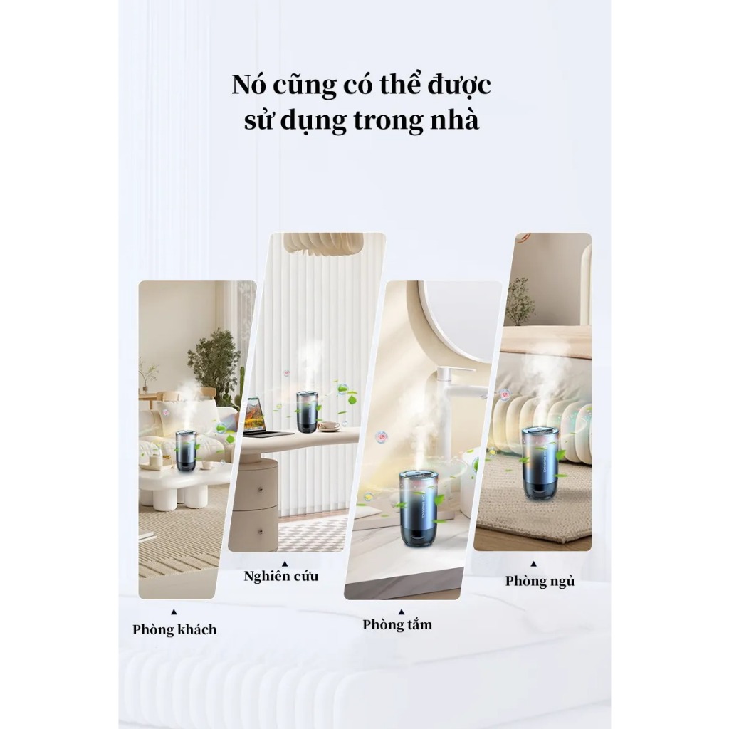 Máy xông tinh dầu trên xe ô tô, có đèn LED hiệu ứng chiếu đèn trần hình sao trời