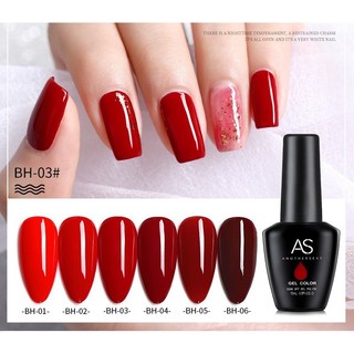 Sơn gel AS dùng máy hơ móng tay tone đỏ truyền thống đỏ rượu vang đỏ đô chai 15ml  mã BH