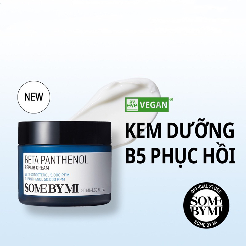 Kem dưỡng Phục hồi da B5 với D-Panthenol 5% và Peptides Some By Mi Beta-Panthenol Repair Cream 50ml