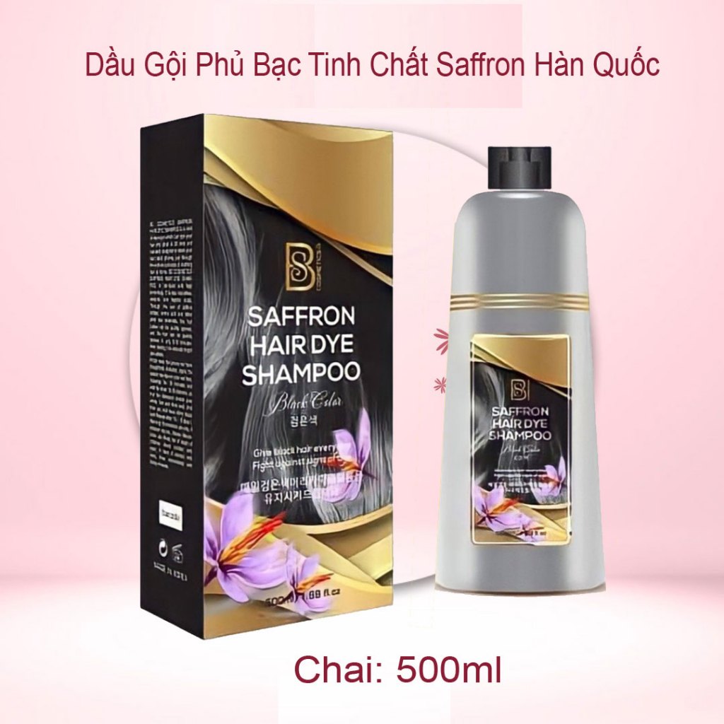 Dầu gội phủ bạc Hàn Quốc, dầu gội phủ bạc saffron chiết xuất từ nhụy hoa nghệ tây, saffron dầu gội phủ bạc