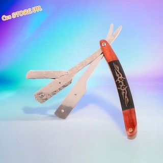 Cán dao cạo Barber cán gỗ Damacus hoa văn cực chất