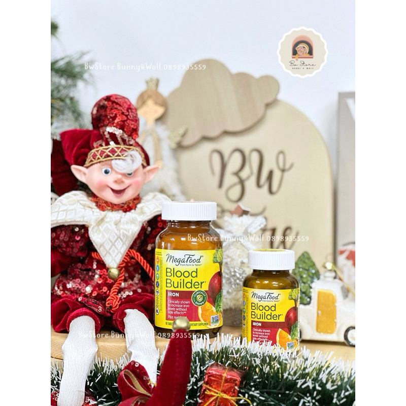 Viên Uống Bổ Sung Sắt Thuần Chay Ko Gây Táo Bón MegaFood Blood Builder Iron  - Hàng Mỹ Air