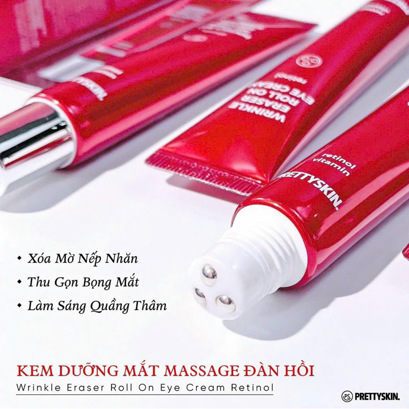 Kem dưỡng mắt Pretty Skin Wrinkle Eraser Roll On Eye Cream Retinol 30ml