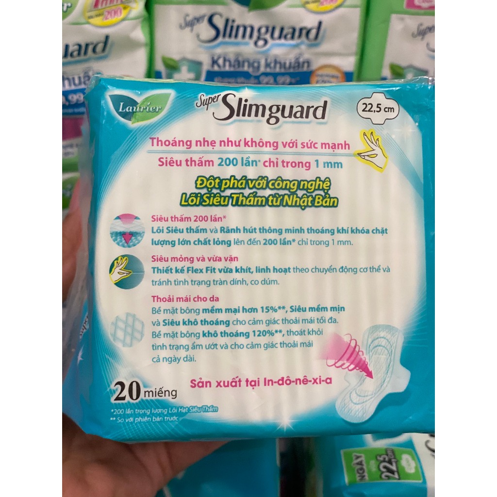 Băng vệ sinh Laurier Slim Guard siêu mỏng cánh 22,5cm 20 miếng