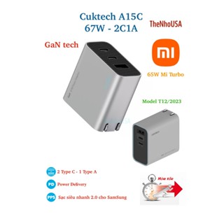 Củ sạc nhanh Cuktech 67W 15C 3 cổng 2C1A PD PPS QC3+