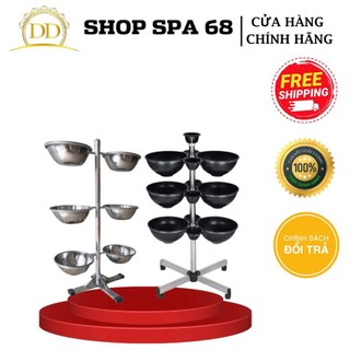 [ Giảm Giá ] Cây Bát Nước Spa Thân Inox 6 Bát INOX Dùng Để Nước Trong Spa Cây Bát Bước Spa 12 Bát Nhựa