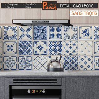  Decal Dán Bếp Chống Nước Gạch Bông Cổ Điển khổ 40x60cm dán tường nhà tắm cửa kính gạch men nhiều hoạ tiết. 