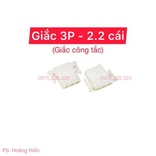 Giắc 3P 2.2 CÁI -TRẮNG- ghim công tắc đèn còi xinhan đề cos pha socket terminal Connector housing iiib at88