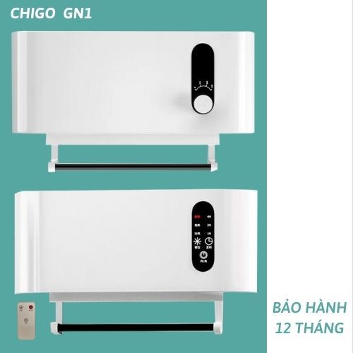 Quạt sưởi ấm kiêm gió mát 3 tốc độ treo tường để bàn - CHIGO GN1 - Chống thấm nước IPX4- Ngắt điện khi quá tải