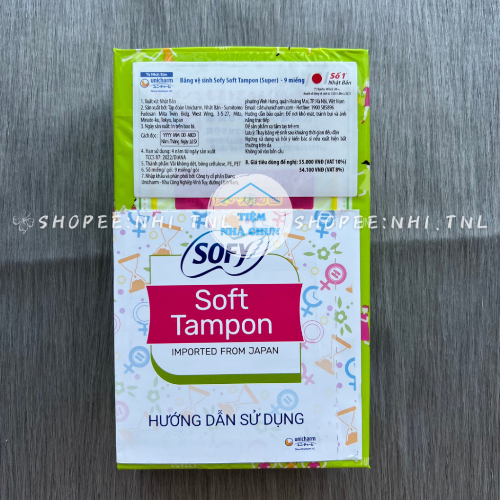 CHE TÊN SP -  BỘ 3 GÓI 9 Ống Băng Vệ Sinh Sofy Soft Tampon Super Siêu Thấm Nhập Khẩu Nhật Bản - NHI.TNL