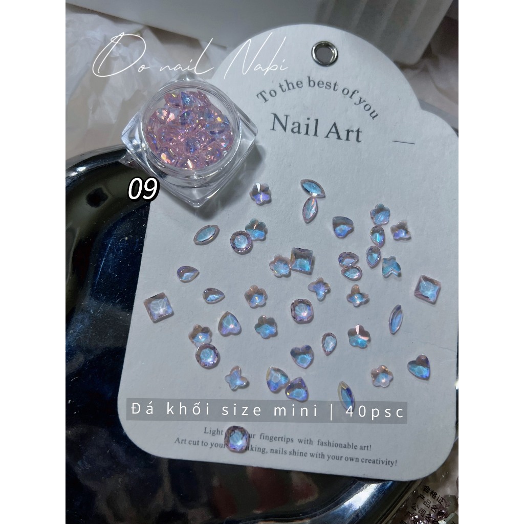 Set đá khối mini size bé đính móng dễ mix đủ màu