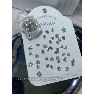 Set đá khối mini size bé đính móng dễ mix đủ màu
