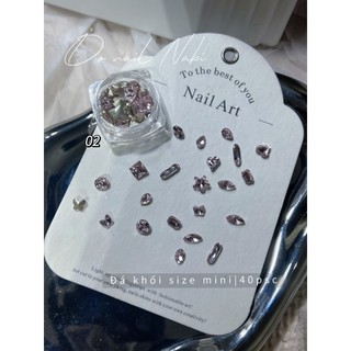 Set đá khối mini size bé đính móng dễ mix đủ màu
