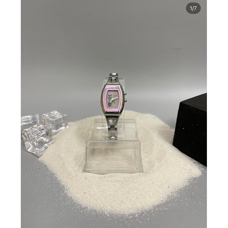 ❣️ FOSSIL BIG TIC (˃ᆺ˂)   ʀᴀʀᴇ “ Fossil Big Tic Kool Kitty Cat “ (˃ᆺ˂) Chiếc này có thể chuyển đổi 2