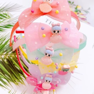 Bờm tóc cài tóc nơ sắc màu xinh xắn cho bé gái