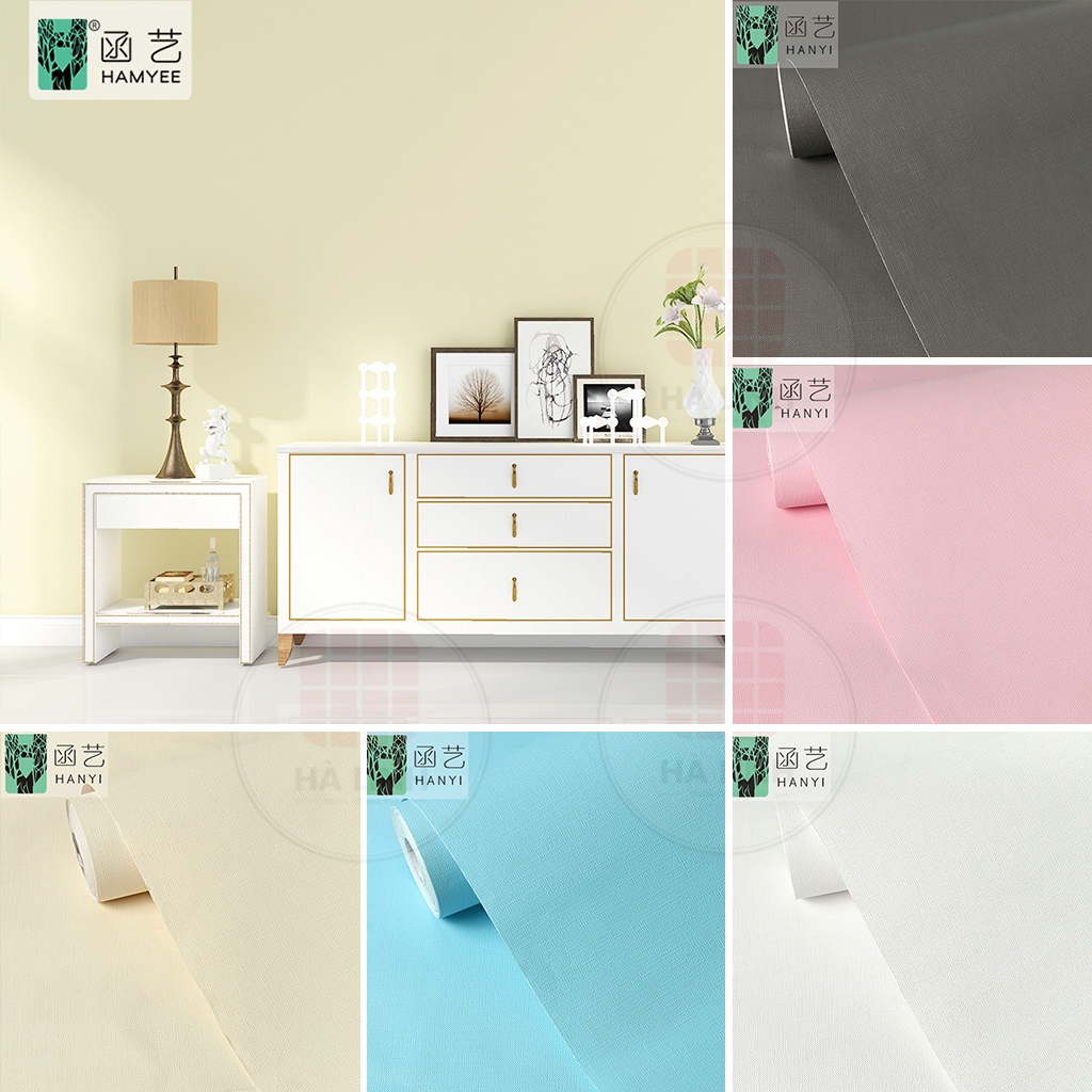 Giấy dán tường trơn có keo sẵn cuộn 10m- decal dán tường màu trơn trang trí phòng ngủ đẹp