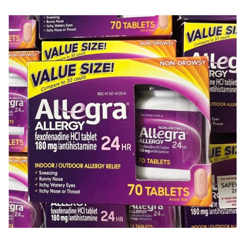 [HÀNG MỸ] Allegra 24 Hour Allergy 180mg 70 Viên