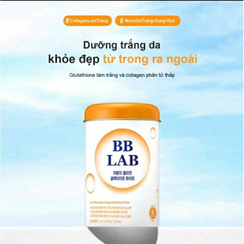 Bột uống Collagen BB LAB Low Molecular Collagen Glutathione White 30 gói