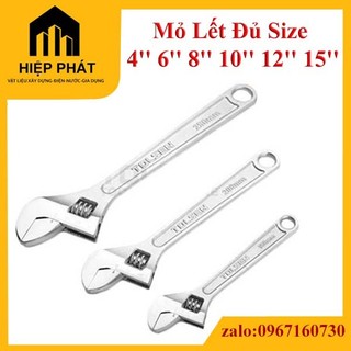 Cờ lê, mỏ lết đủ size 4'' 6'' 8'' 10'' 12'' 15'', mỏ lết thép trắng