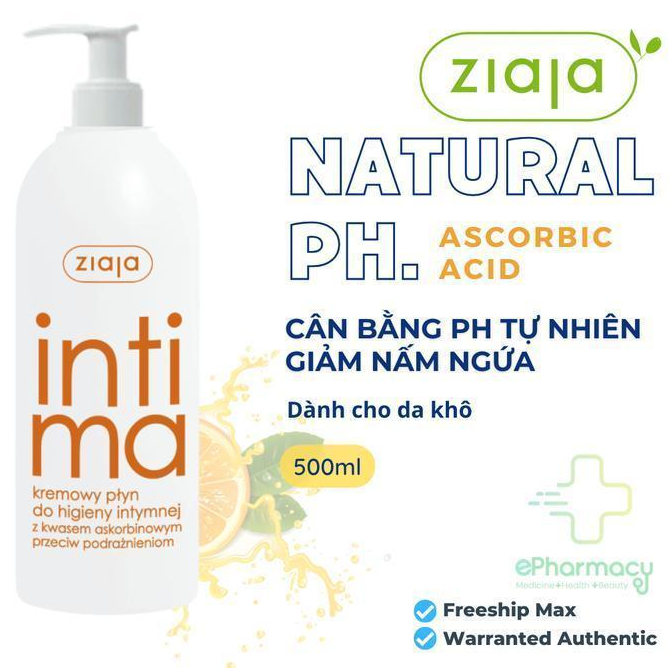 Dung Dịch Vệ Sinh Phụ Nữ Intima Ziaja 500ml Màu Cam Kháng V.iêm