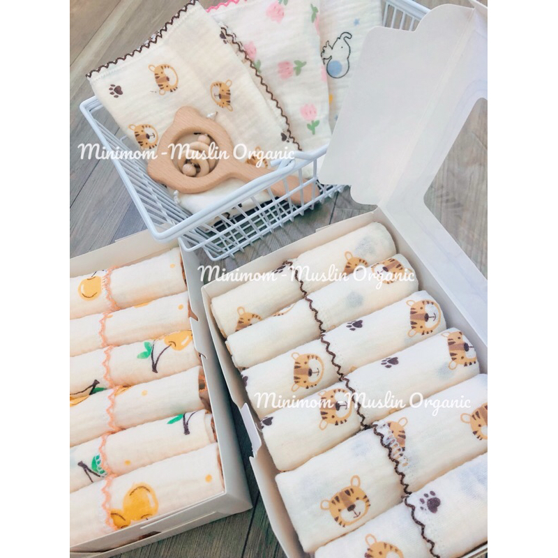 Set 10 Khăn sữa 2 lớp xô Muslin Organic MiniMom