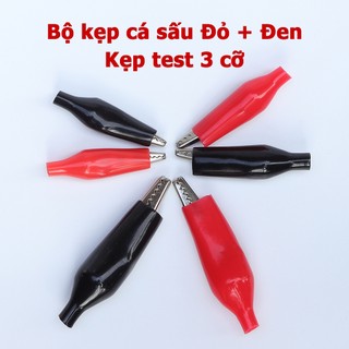 Bộ 2 kẹp cá sấu đỏ+đen kẹp test kiểm tra linh kiện