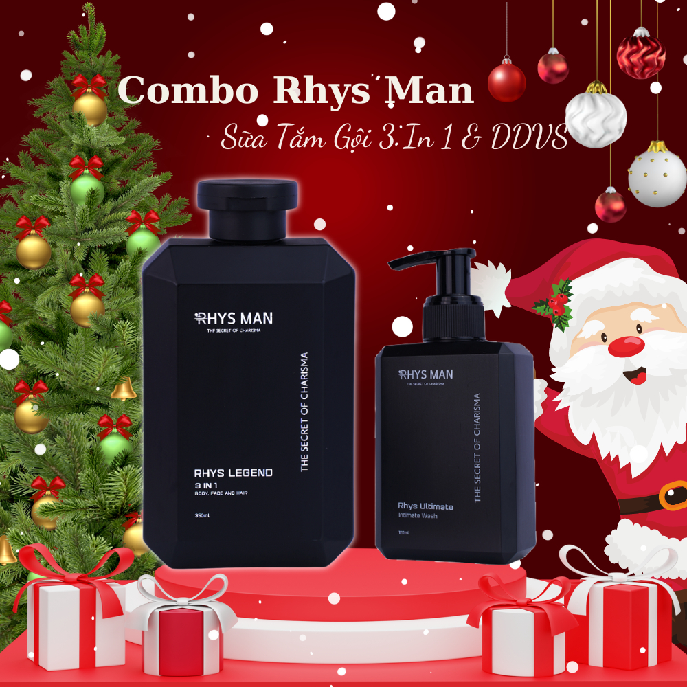 Bộ Quà Tặng Tinh tế Rhys Man: Sữa Tắm Gội Nam 3 In 1 Legend 350ml Và Dung Dịch Vệ Sinh NamRhys Ultimate 120ml