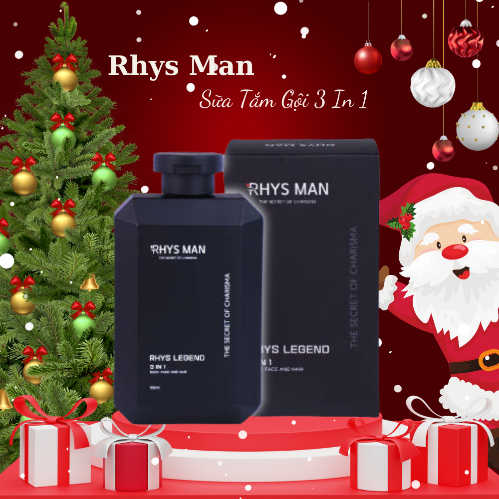 Sữa Tắm Gội Nam RHYS MAN Hương Nước Hoa 3 in 1 Rhys Legend_ Dung Tích 350ml_ Chính Hãng