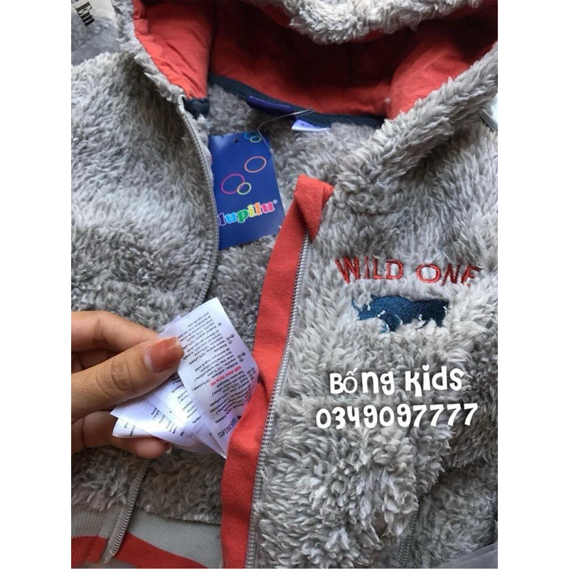 Khoác Lông Tai Gấu Bé Trai Bé Gái WILD ONE 2-6m