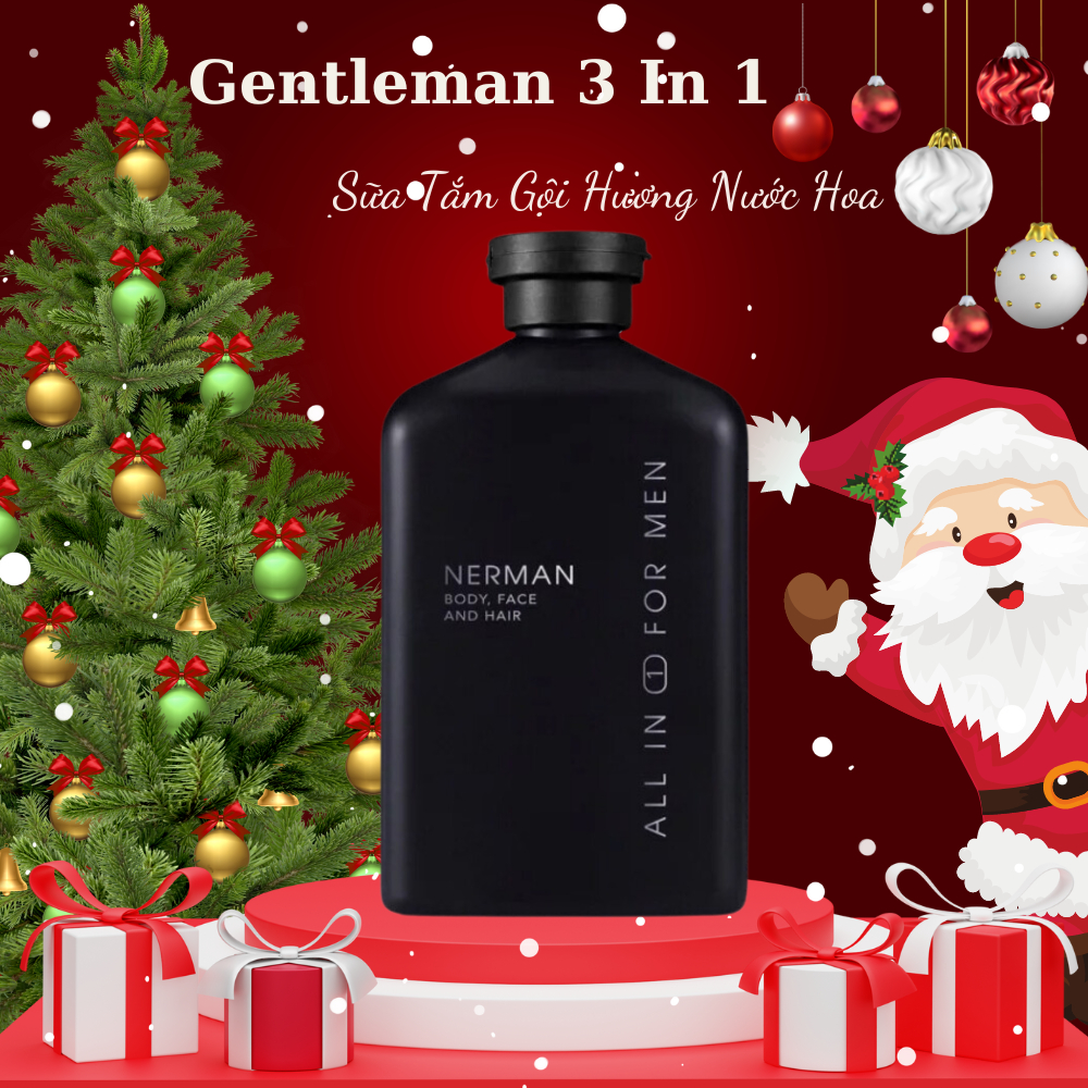 Sữa Tắm Gội Hương Nước Hoa Cao Cấp Gentleman 3 In 1 NERMAN, Dung Tích 350ml_ Chính Hãng