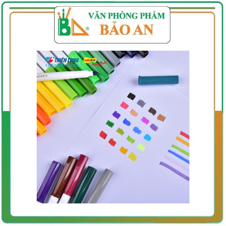 Combo 36 Bút lông màu Fiber Pen và Vở vẽ Colokit Thiên Long