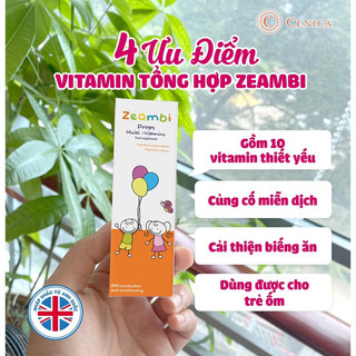 Tinh chất nhỏ giọt Muti Vitamin Zeambi - Hỗ trợ TĂNG ĐỀ KHÁNG toàn diện cho bé