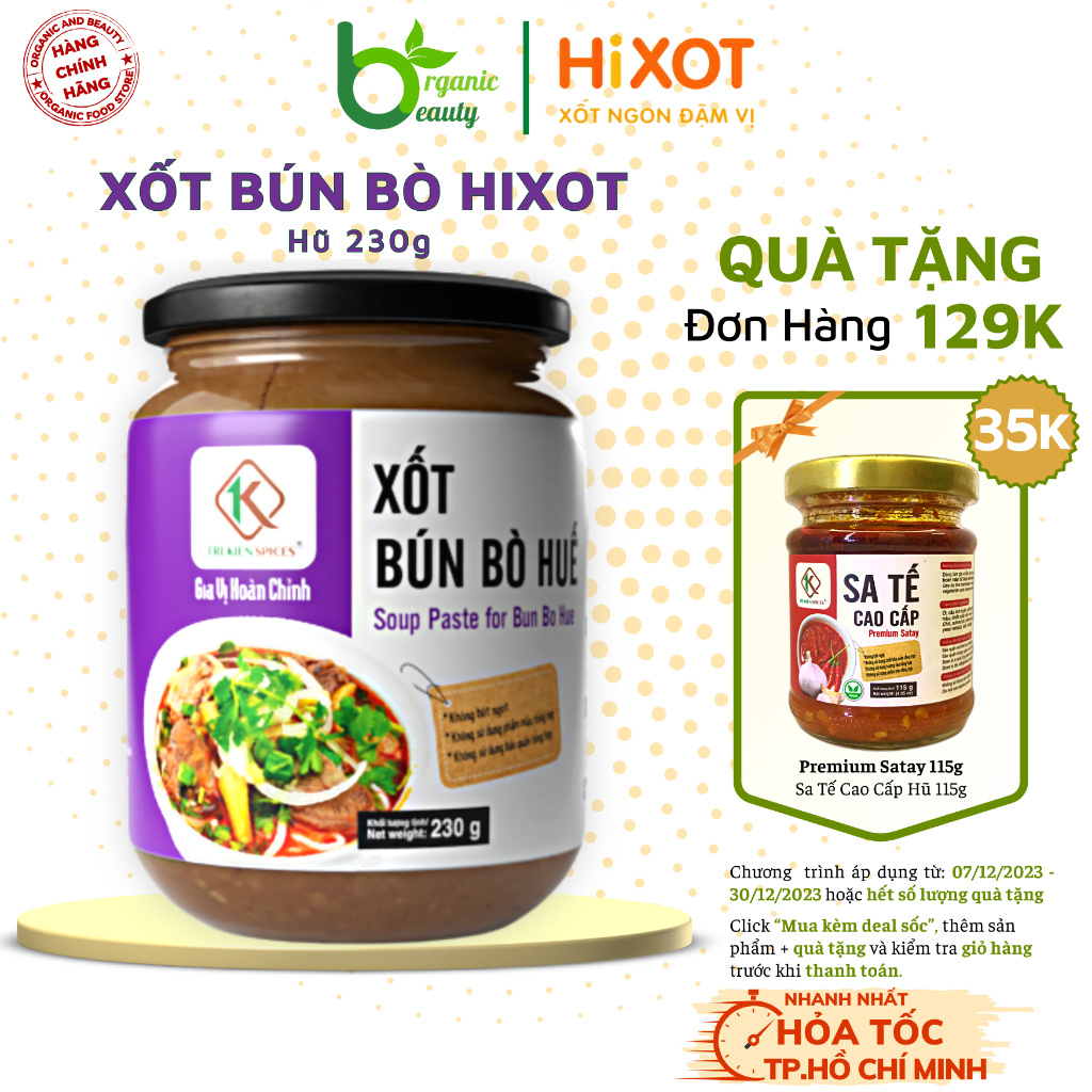 Xốt Bún Bò Huế Trí Kiên - Gia Vị Bún Bò Hixot, Xốt Nêm Hoàn Chỉnh Tri Kien Spices Hũ 230 Gram