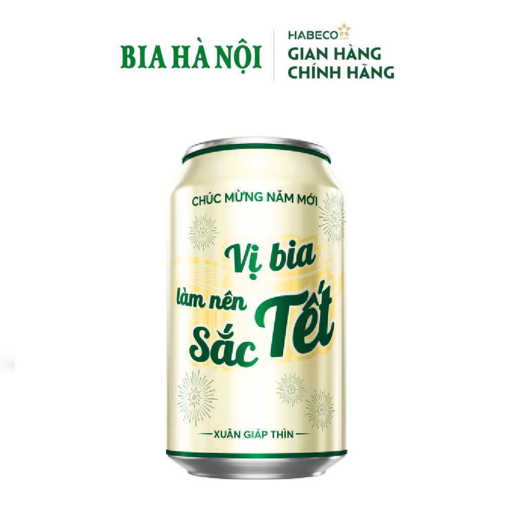 Thùng 24 lon Bia Hà Nội Nhãn Xanh - HABECO  - Phiên bản Tết