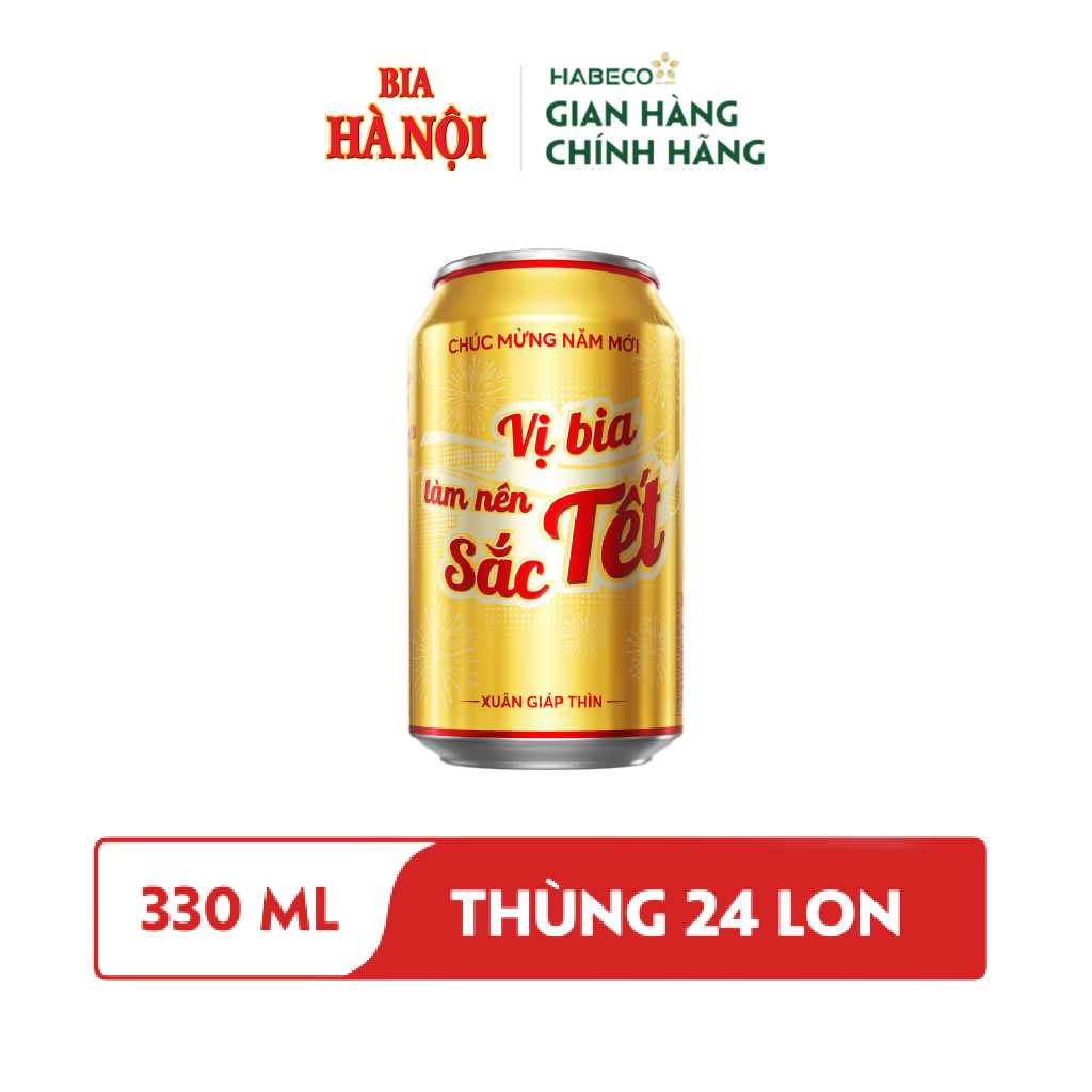 Thùng 24 lon Bia Hà Nội - HABECO (330ml/lon) - Phiên bản Tết