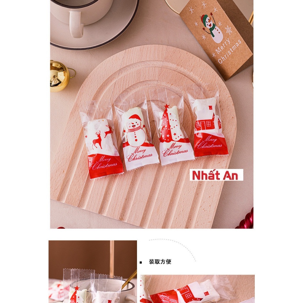 Túi kẹo nougat Noel 4x9.5cm - 100 cái