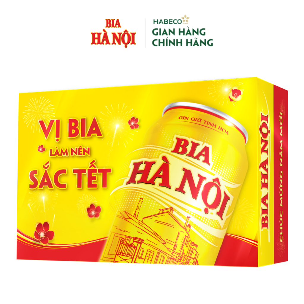 Thùng 24 lon Bia Hà Nội - HABECO  - Phiên bản Tết