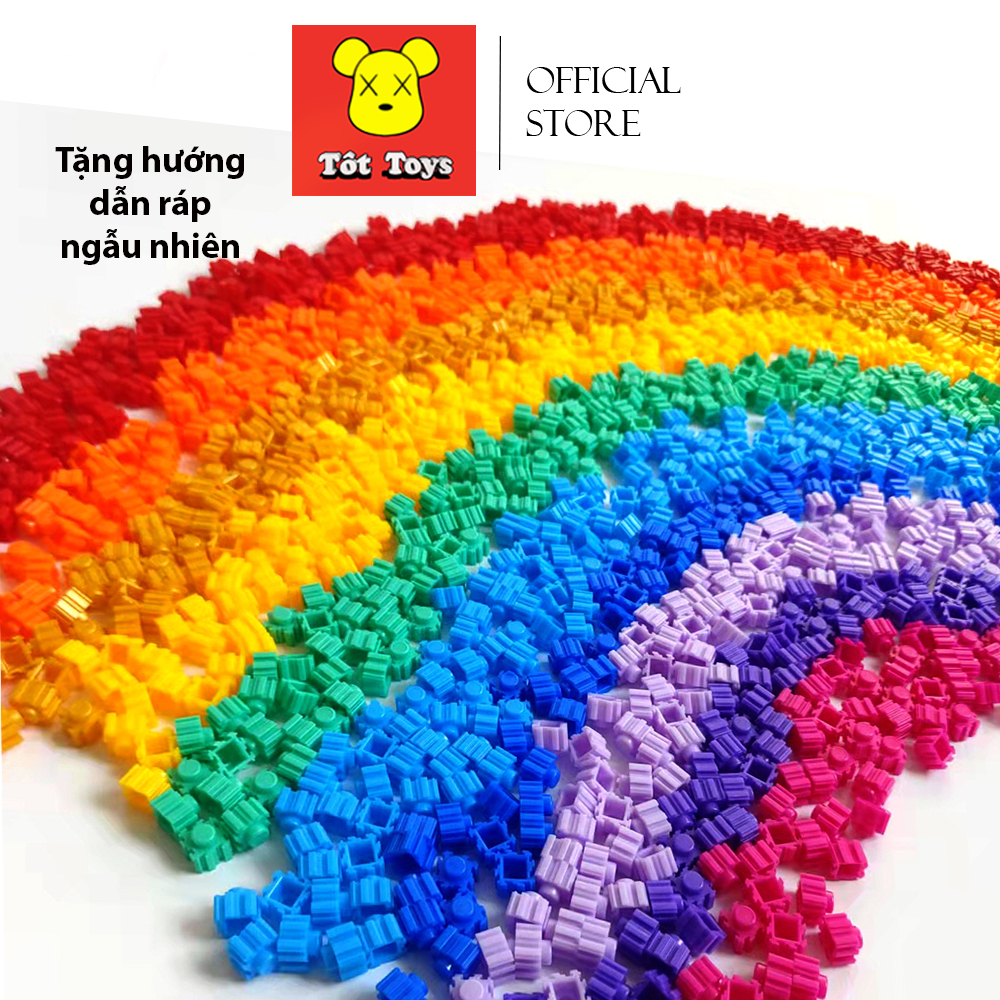 100 mảnh ghép lắp ráp răng cưa trộn cân hạt rời mix màu cân tặng hướng dẫn đơn trên 500mảnh