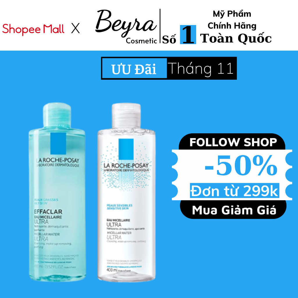 Nước Tẩy Trang Làm Sạch Sâu và Nhạy Cảm La Roche Posay Micellar Water 400ml
