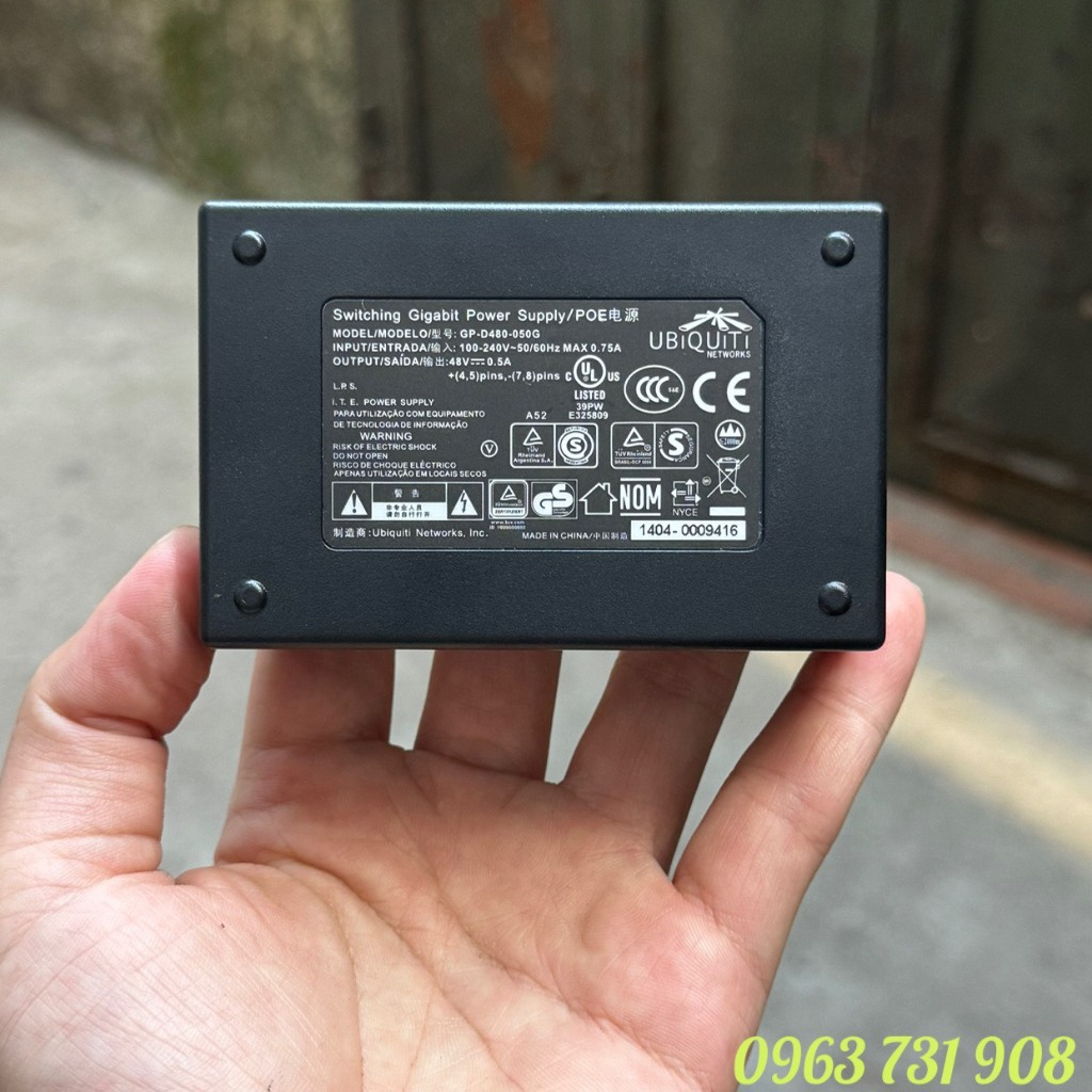 Bộ nguồn UBNT POE GP-D480-050G 48V 0,5A Gigabit hoàn toàn mới