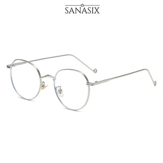 Kính cận có độ sẵn 0 - 6 độ nam nữ mắt cận tròn kim loại SA3514. Tròng kính chống ánh sáng xanh, chống tia UV, đổi màu
